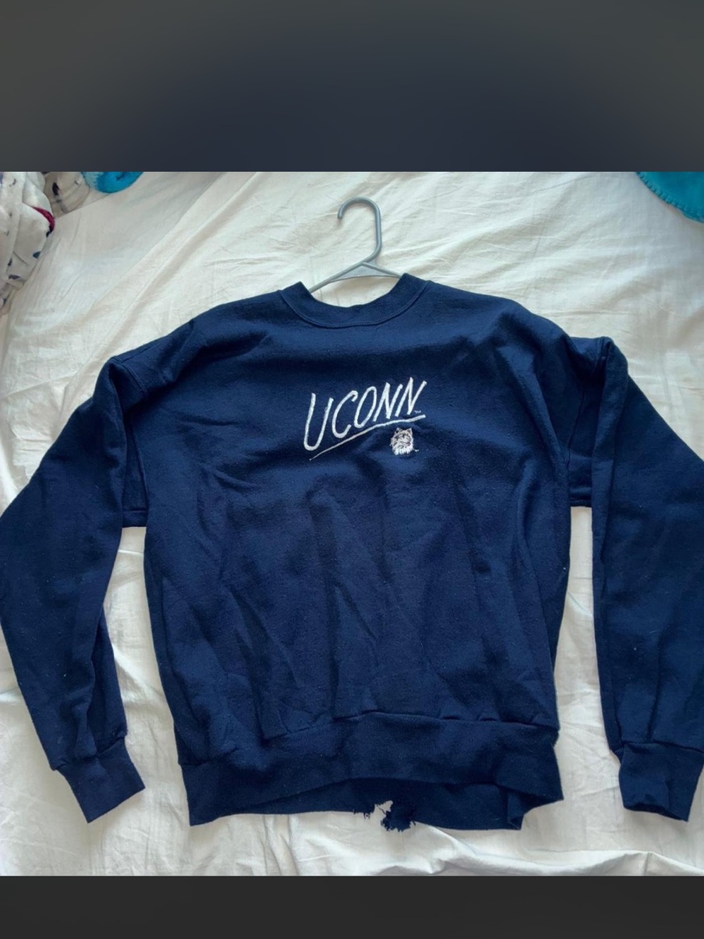 Hanes Navy Blue UCONN Crewneck Sweatshirt